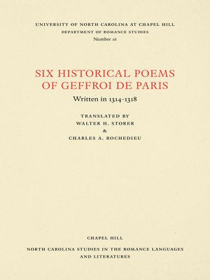 cover image of Six Historical Poems of Geffroi de Paris